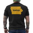 Iowa State Nickname Hawkeye [Distressed] Men's T-shirt Back Print